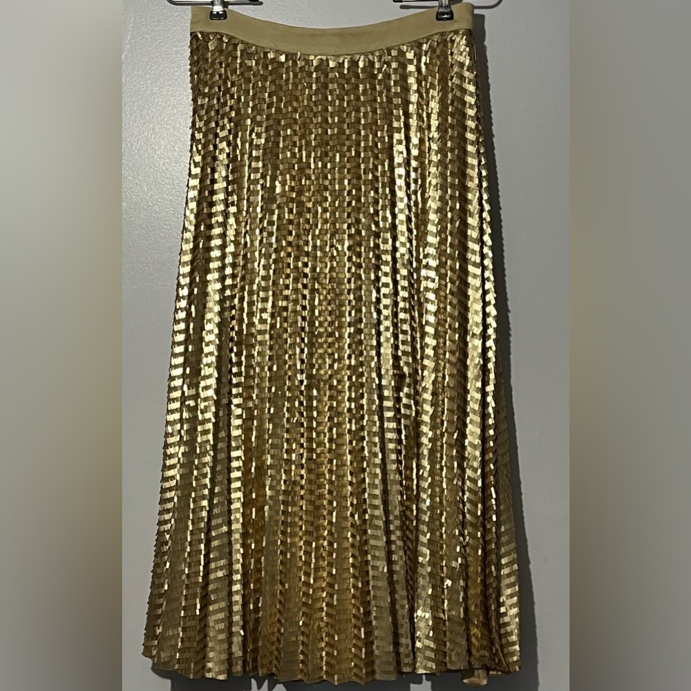 Maeve Matte Gold Sequin MIDI Skirt